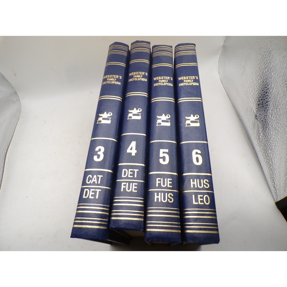 Webster's Family Encyclopedia 1987 Volumes 3-6‎ Hardcover Blue Gold Set of 4